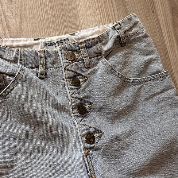 Women's Vintage 90's Guess Georges Marciano Denim Cut Off Button Fly Jeans 26x17 - Picture 2 of 6